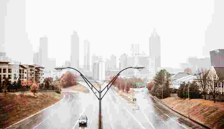 Rainy Day Skyline With Highways In Atlanta Georgia 800