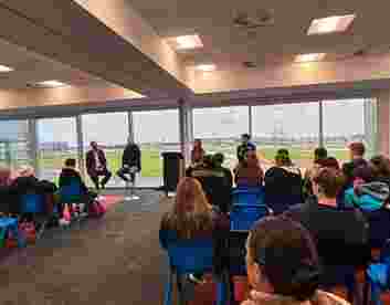 Students learn about careers in the motor sport industry during Silverstone visit