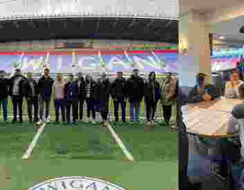 Students learn about working life inside a football club on visit to Wigan Athletic